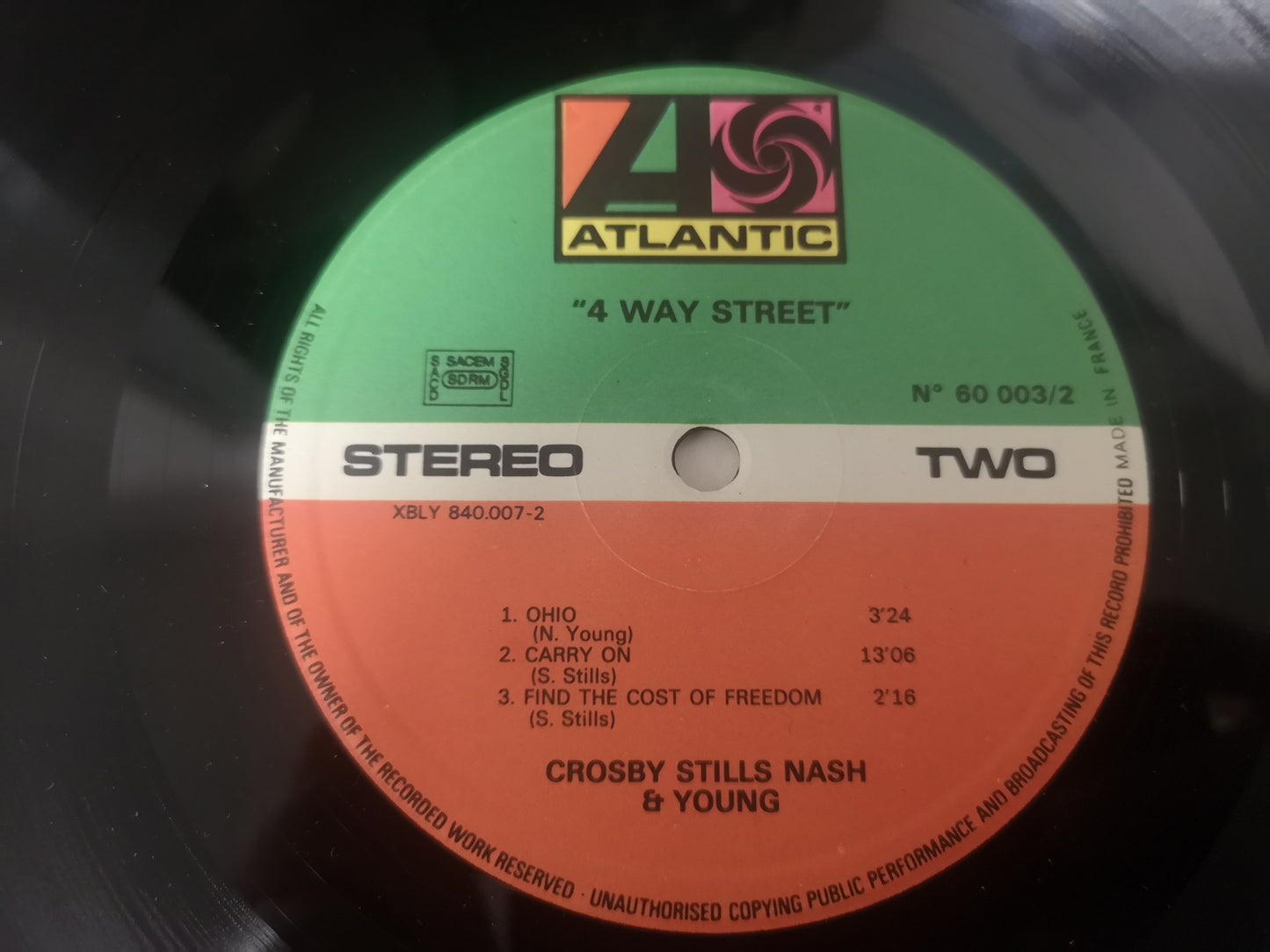 Crosby, Stills, Nash & Young "4 Way Street" France 1972 VG+/VG++