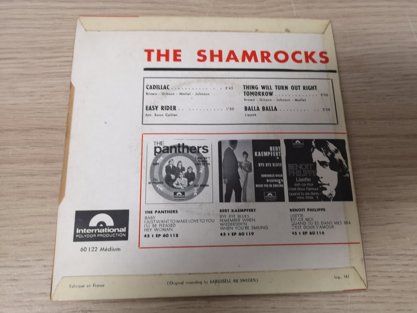 Shamrocks "Cadillac" Orig France 1966 VG++/EX (7" EP)