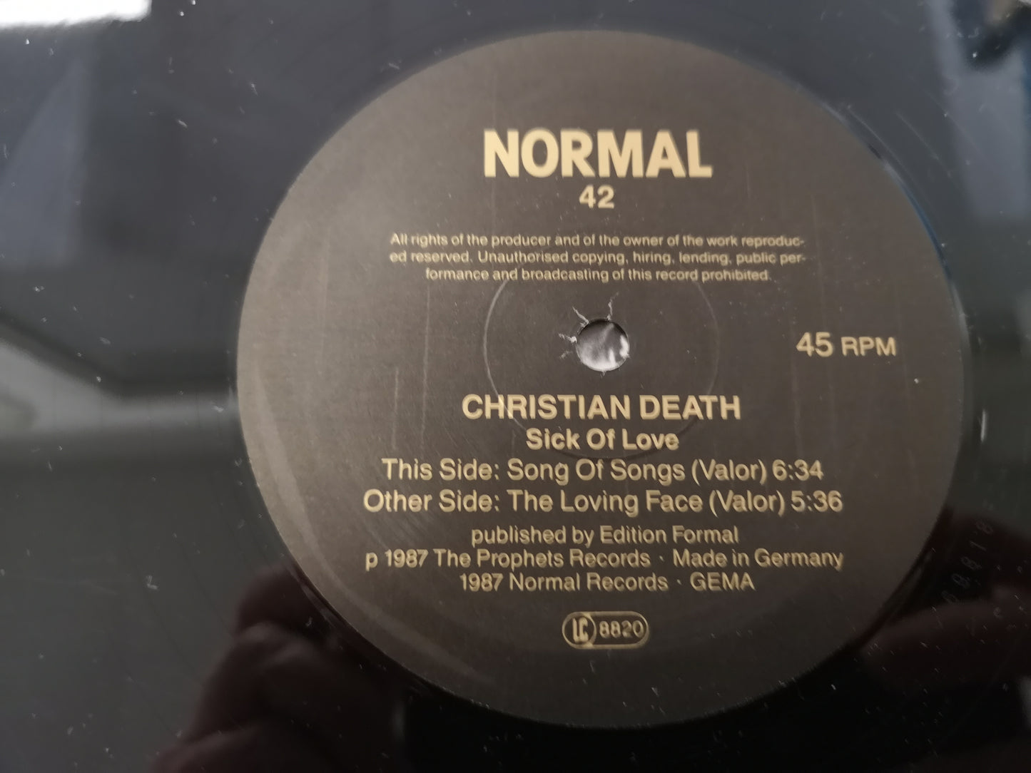 Christian Death "Sick of Love" Orig Germany 1987 EX/M- (12" EP)