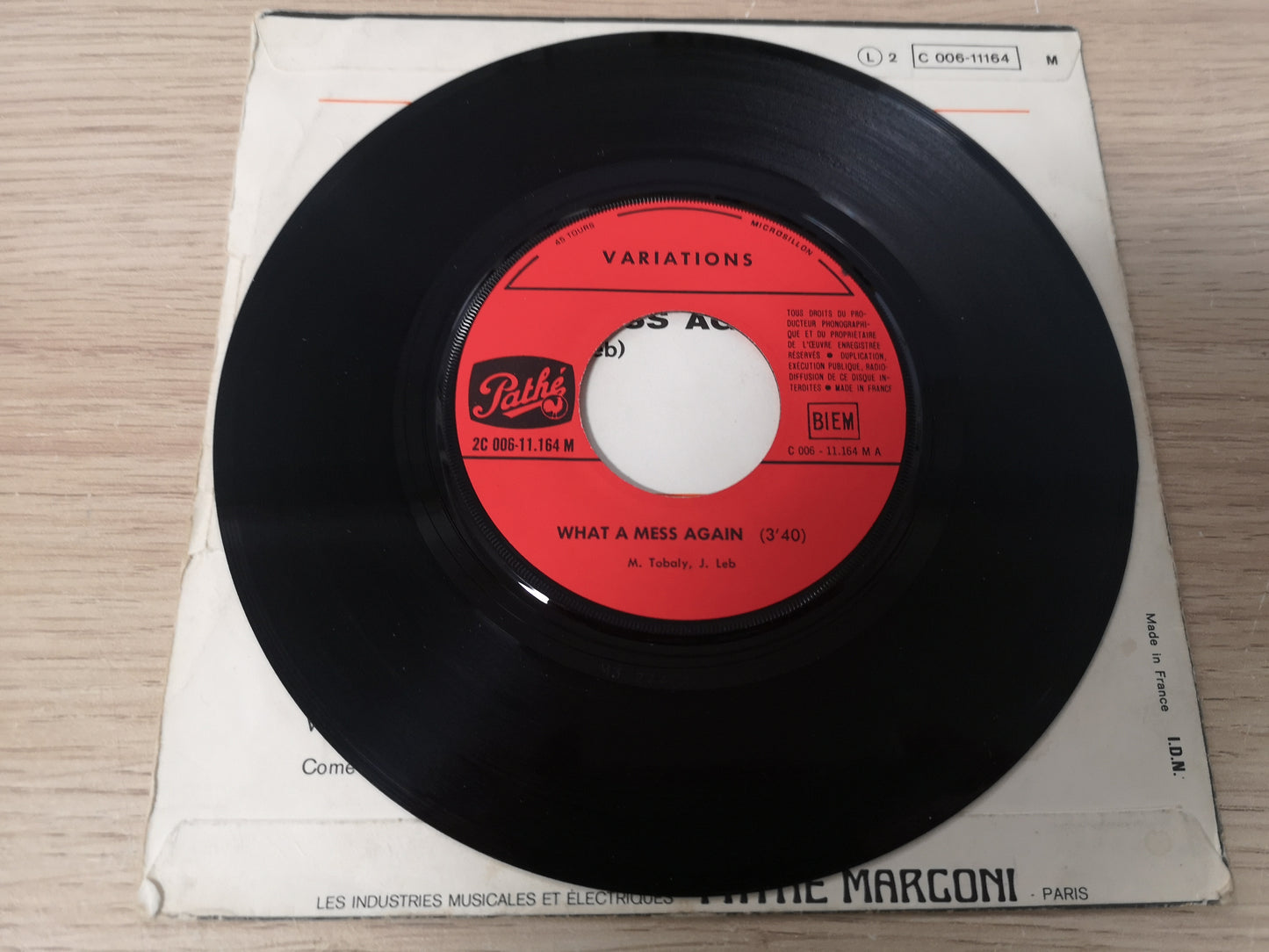 Variations "What a Mess Again" Orig France 1970 VG++/EX (7" Single)