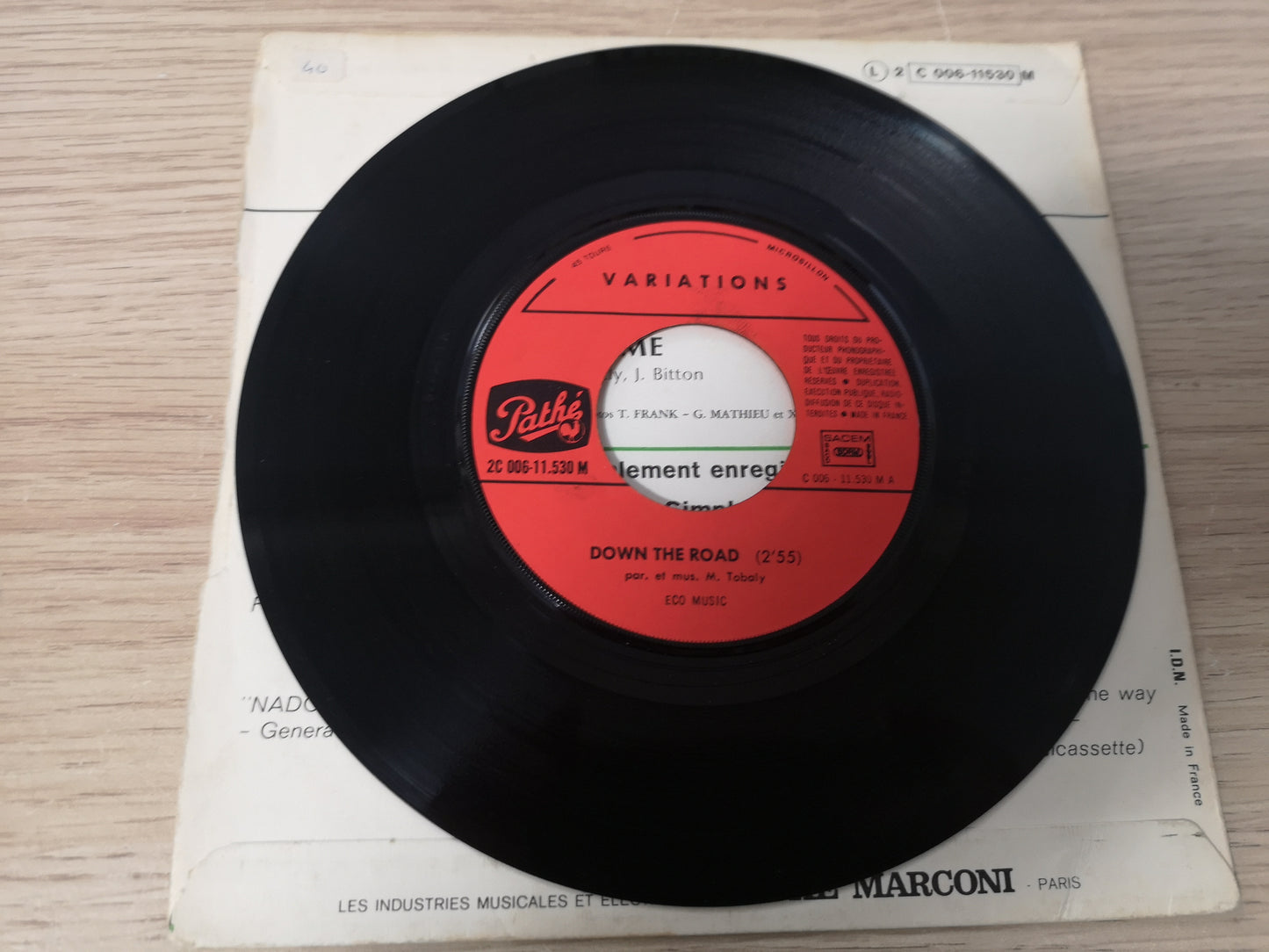 Variations "Down The Road" Orig France 1971 VG/VG+ (7" Single)