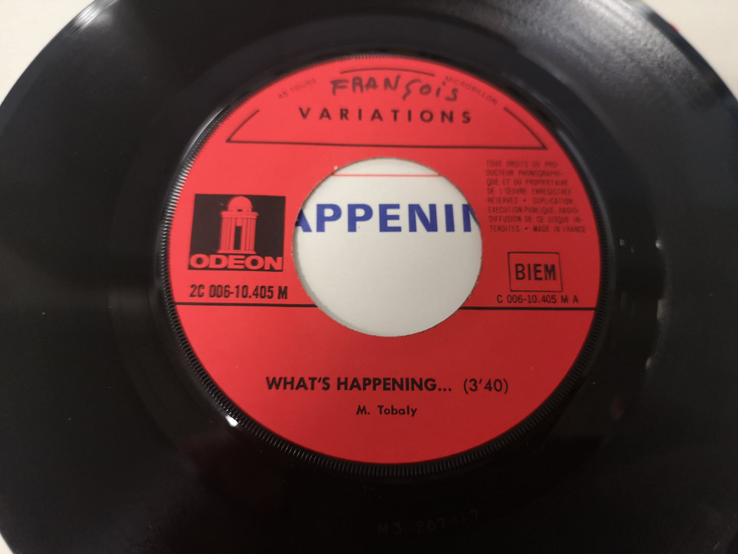 Variations "What's Happening" Orig France 1970 M-/M- (7" Single)