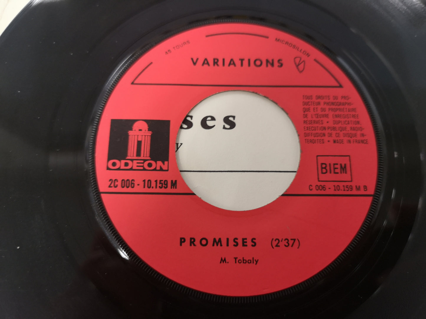 Variations "Come Along" Orig France 1969 VG/VG++ (7" Single - Autographed)