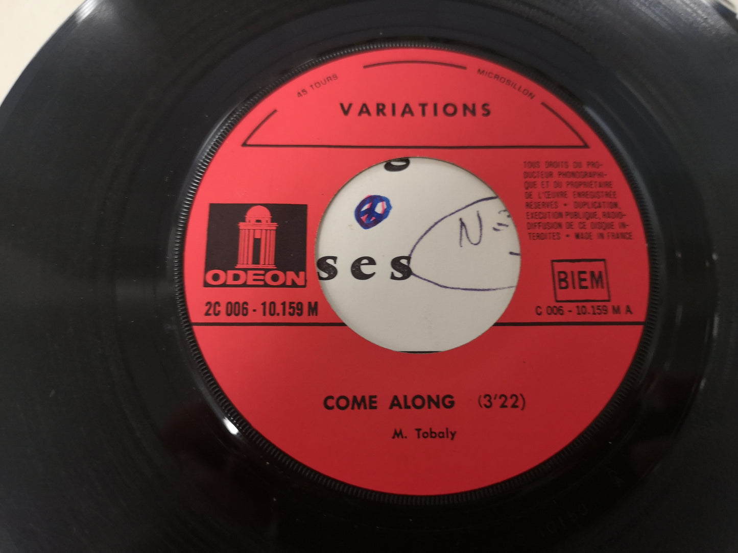 Variations "Come Along" Orig France VG+/VG++ (7" Single)