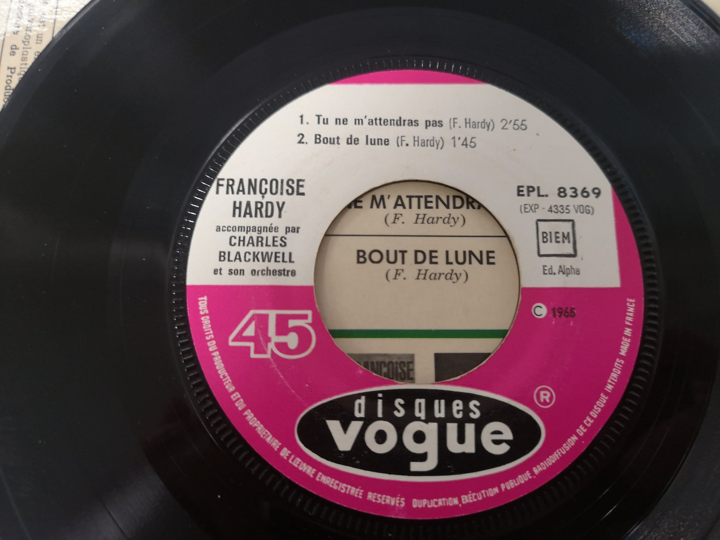 Françoise Hardy "Le Temps des Souvenirs" Orig France 1965 EX/VG+ (7" EP)