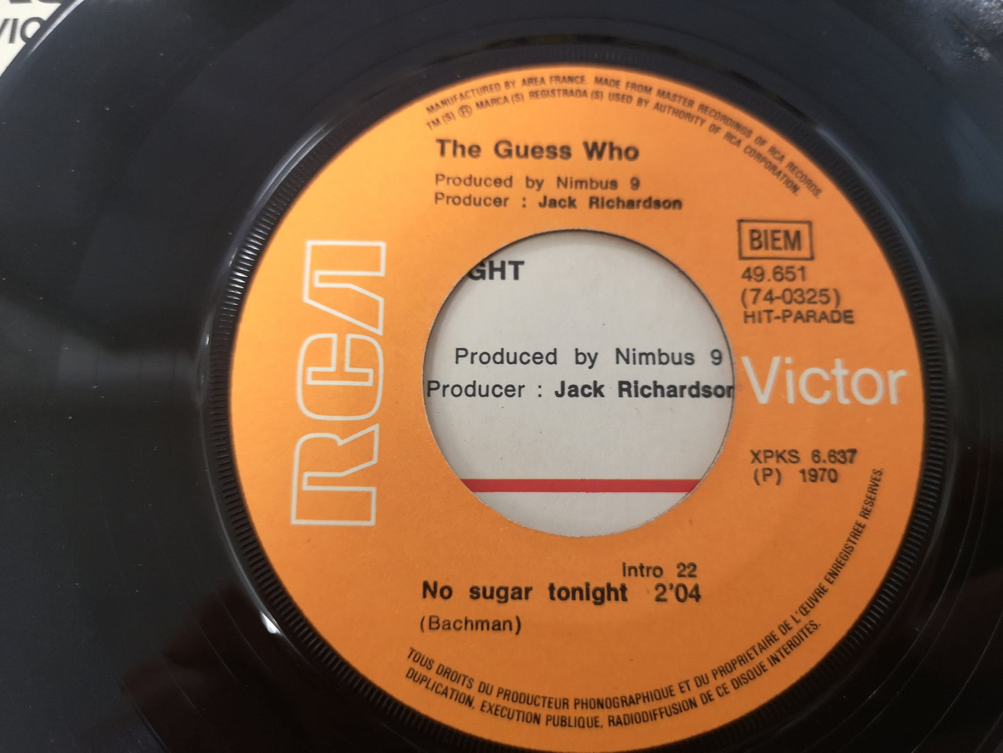 Guess Who "American Woman" Orig France 1970 EX/EX (7" Single)