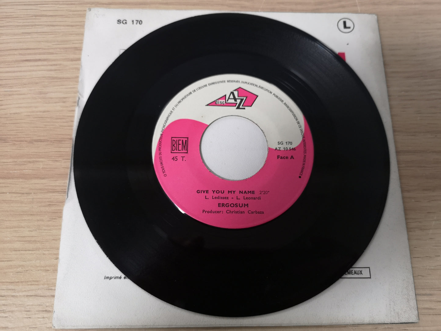 Ergo Sum "Give You My Name" Orig France 1970 VG++/EX (7" Single)