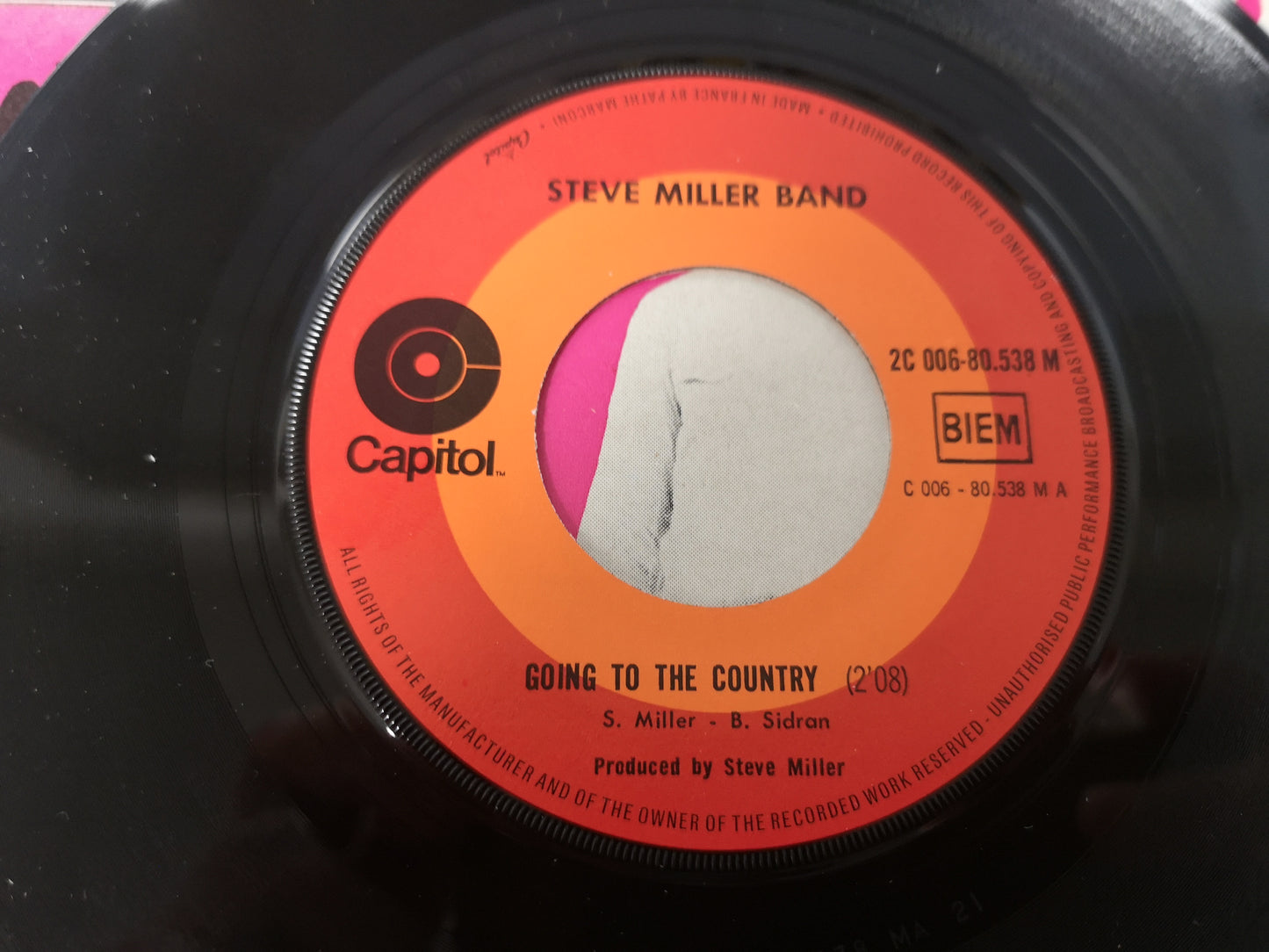 Steve Miller Band "Going To The Country" Orig France 1970 EX/EX (7" Single)