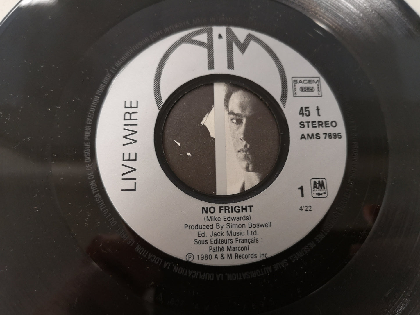 Live Wire "No Fright" Orig France 1980 VG++/VG++ (7" Single)