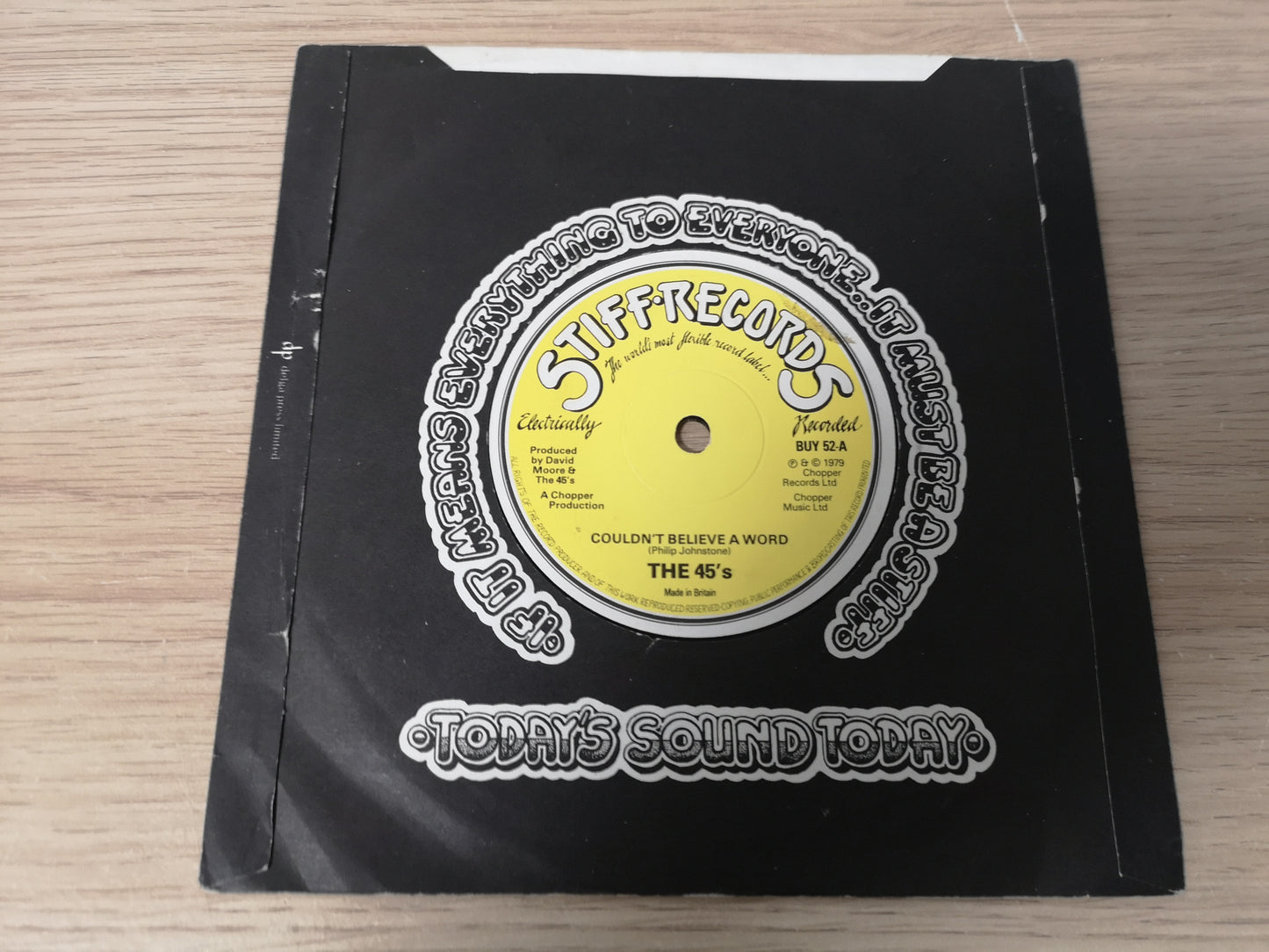 45's "Couldn't Believe a Word" Orig UK 1979 VG/EX (7" Single)