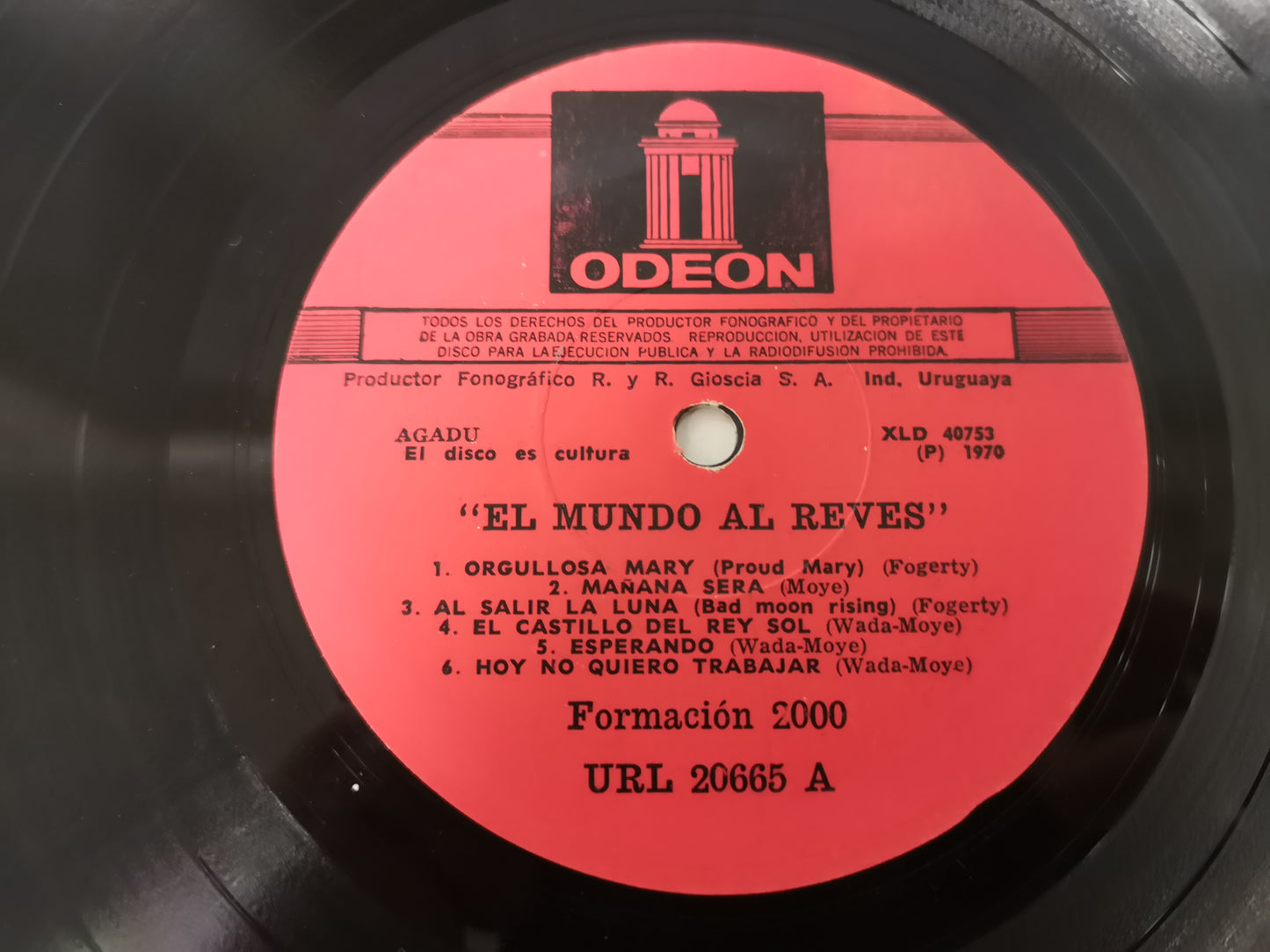 Formacion 2000 "El Mundo Al Reves" Orig Uruguay 1969 VG+/VG+