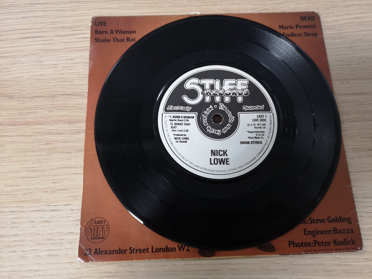 Nick Lowe "Bowi" Orig UK 1977 VG+/M- (7" EP)