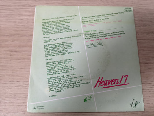 Heaven 17 "Fascist Groove Thang" Orig France 1981 VG++/VG++ (7" Single)