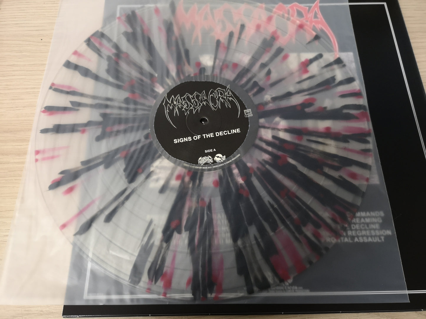 Massacra "Signs of the Decline" RE France 2024 New (Clear w/ Red/Black)