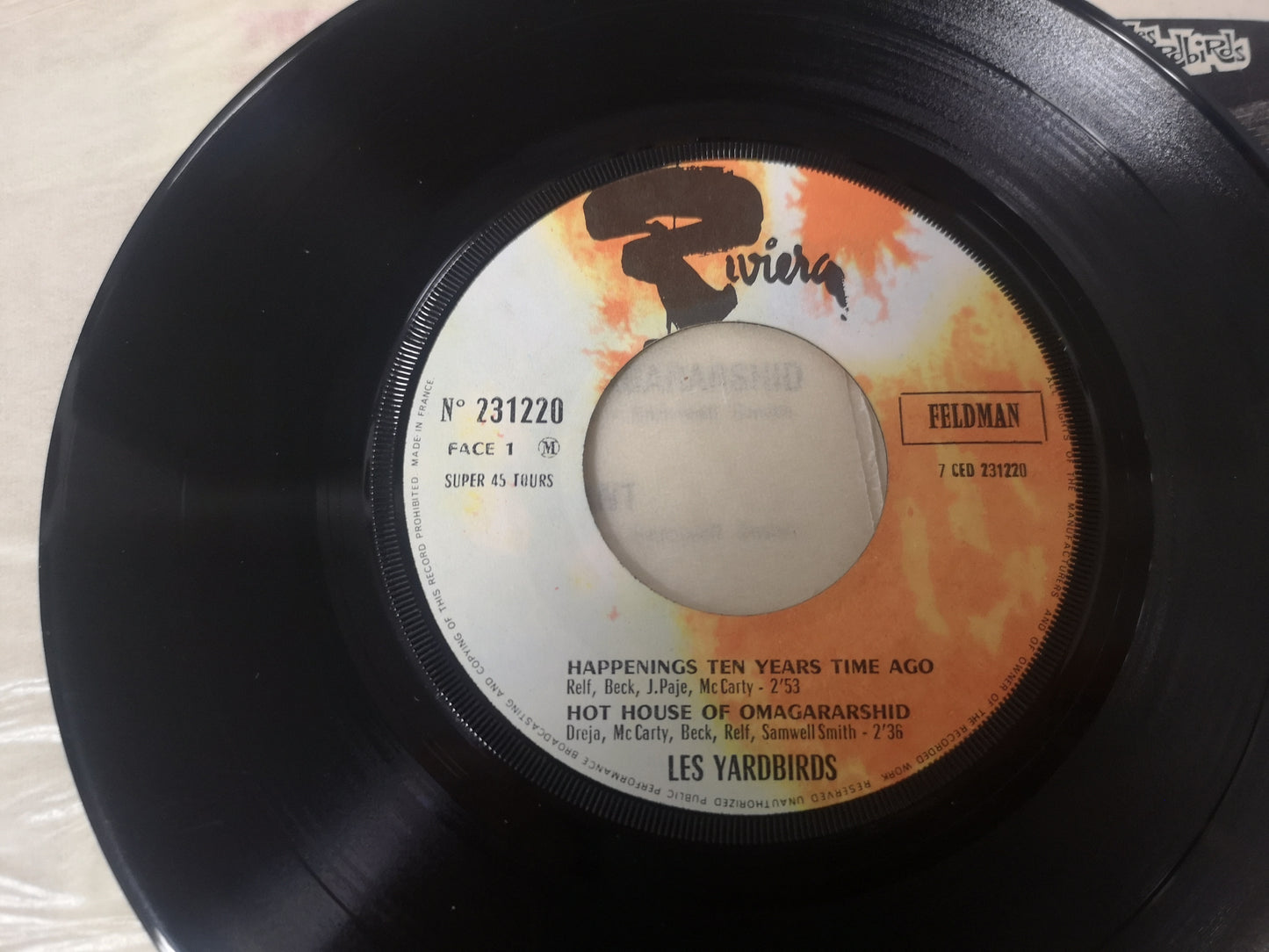 Yardbirds "Happenings Ten Years Time Ago" Orig France 1966 EX/EX (7" EP)