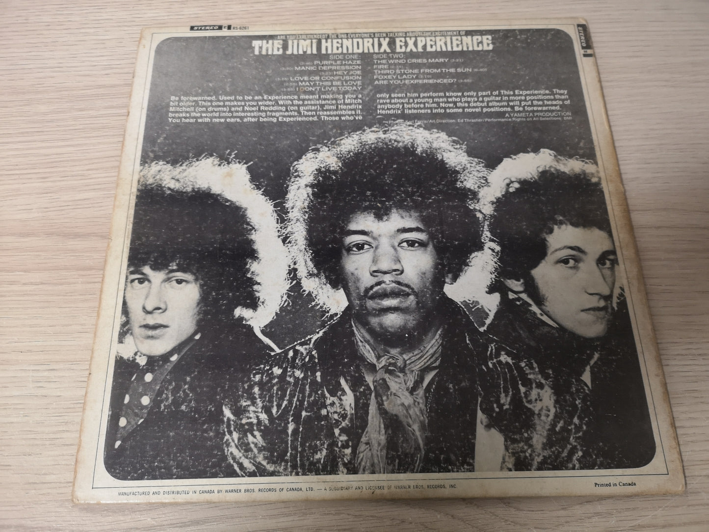 Jimi Hendrix Experience "Are you Experienced" Orig Canada 1967 Vg-/Vg