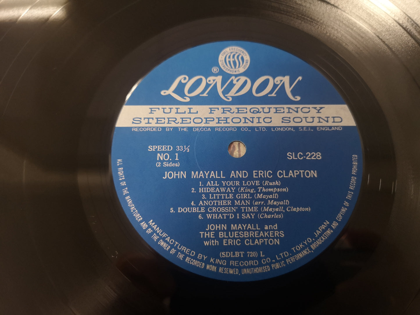 John Mayall & The Bluesbreakers "w/ Eric Clapton" RE Japan 1974 M-/M-