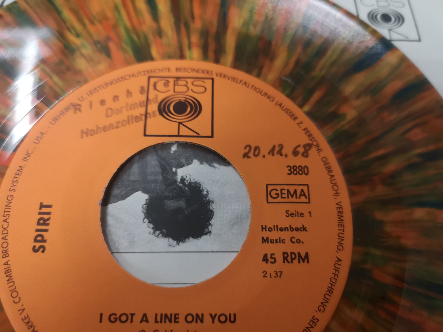 Spirit "I Got a Line on You" Orig Germany 1968 M-/EX (7" Multicolor Vinyl)