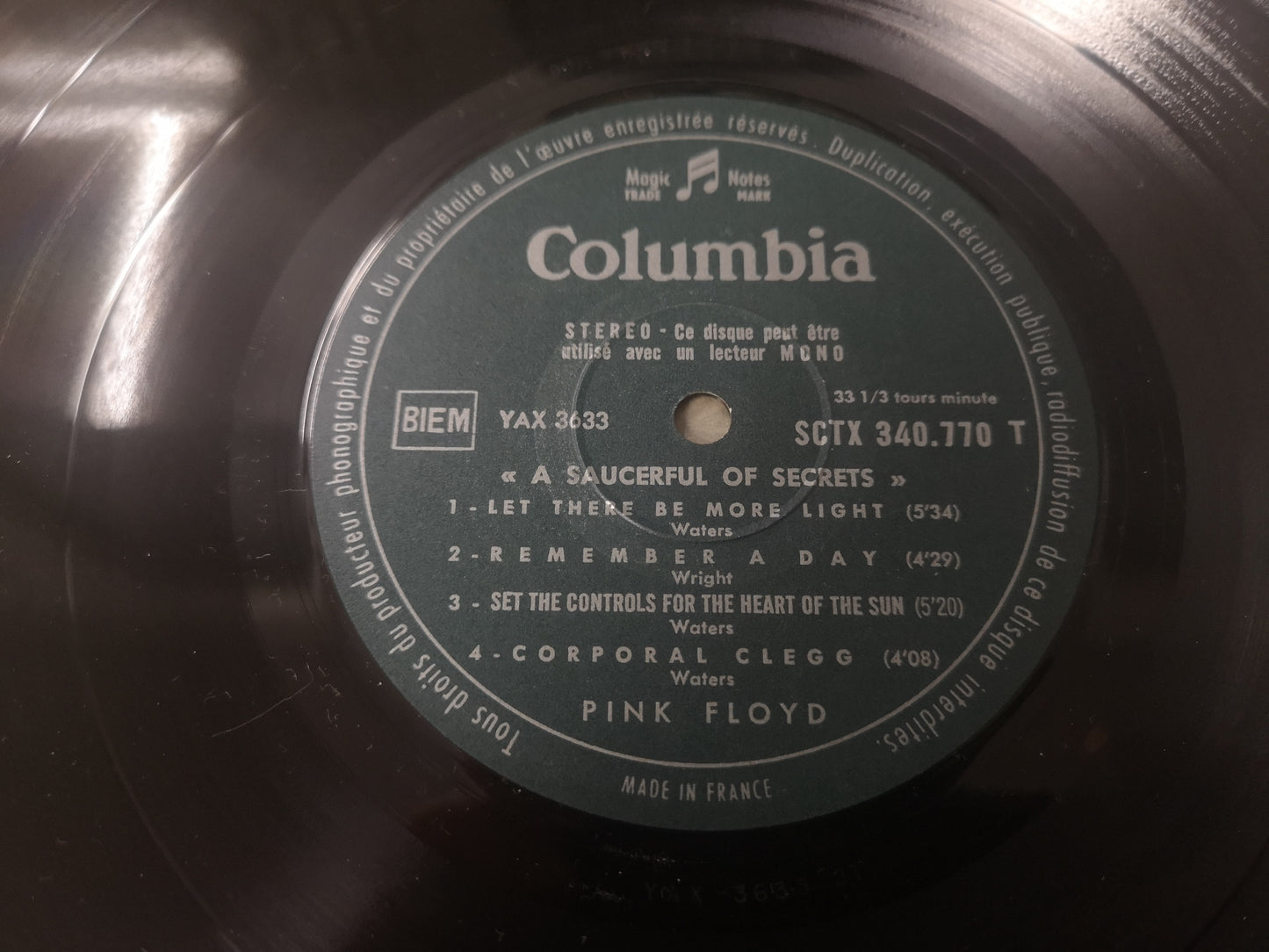 Pink Floyd "A Saucerful of Secrets" Orig France 1968 EX/M- (Green Label)