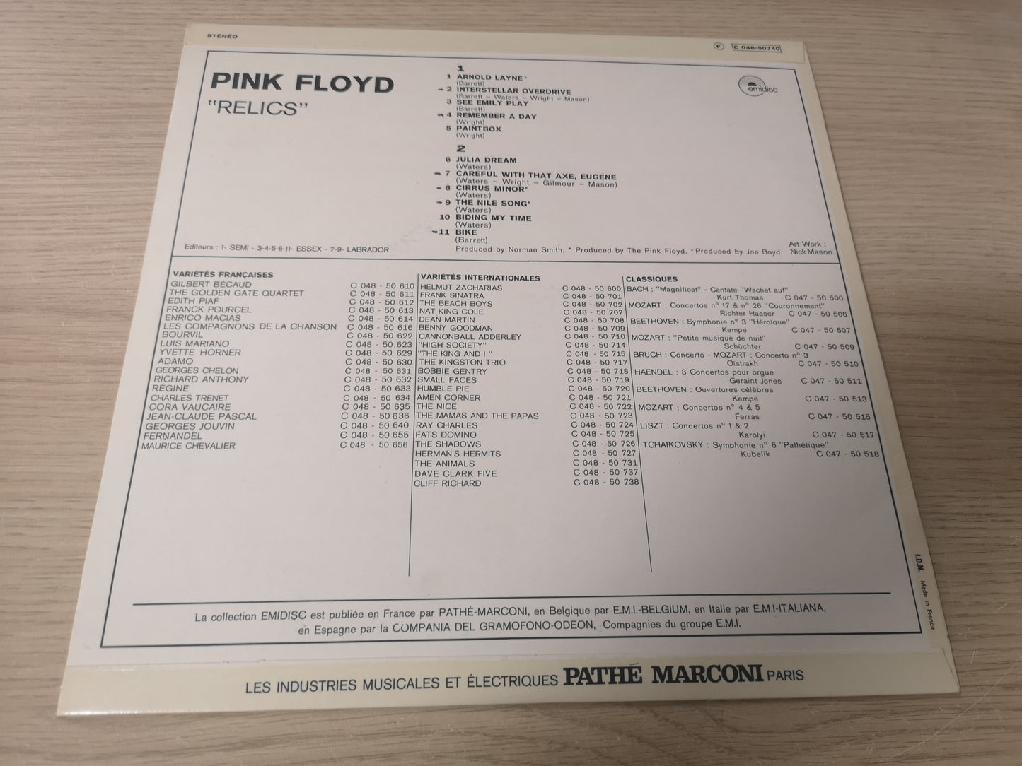 Pink Floyd "Relics" Orig France 1971 M-/M-