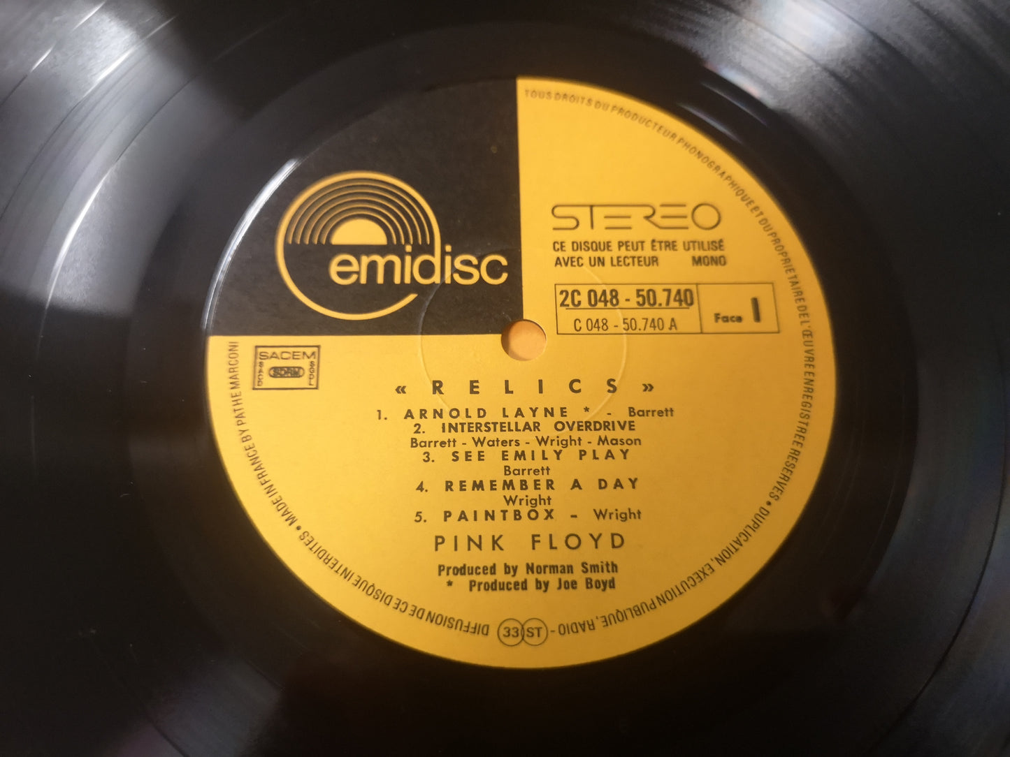 Pink Floyd "Relics" Orig France 1971 M-/M-