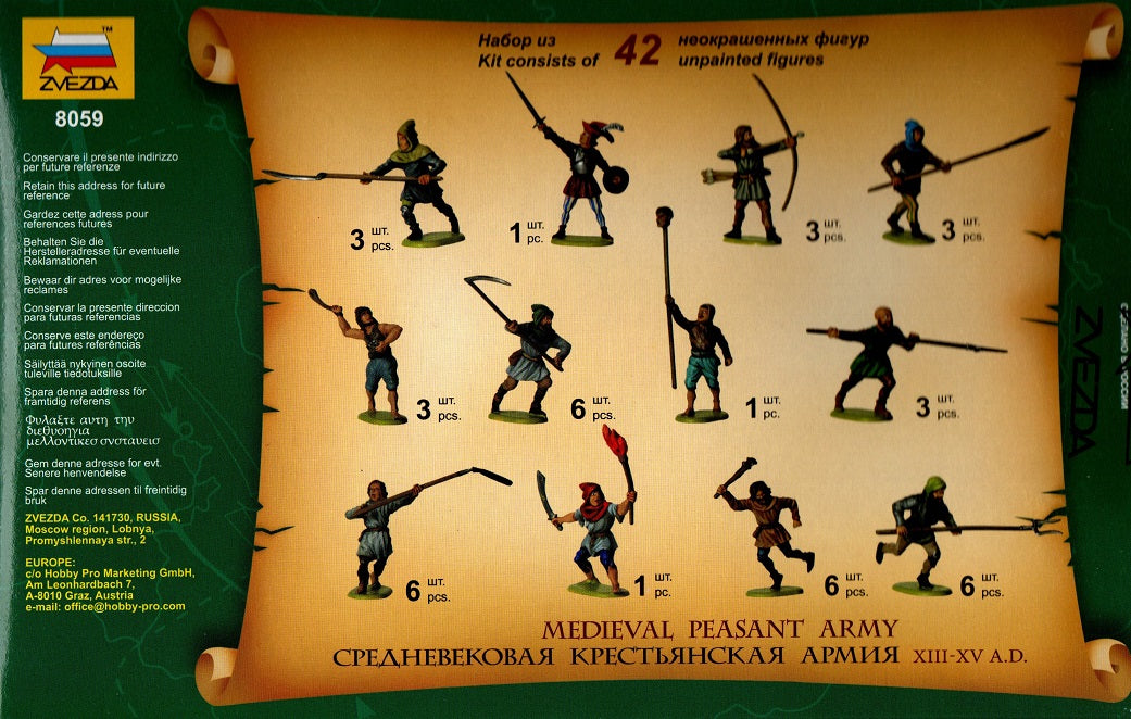 Medieval Peasant Army XIII-XV centuries AD - ZVEZDA 1/72