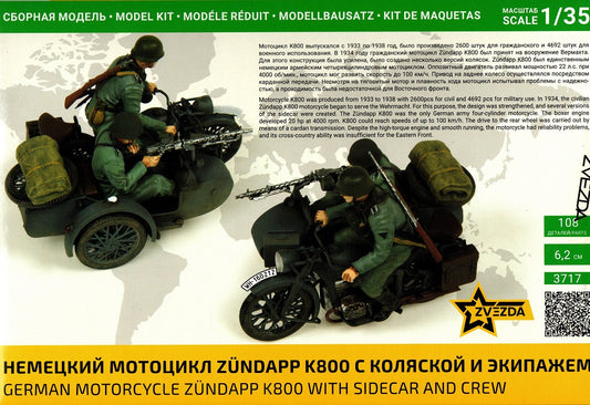 German Motocycle Zündapp K800 with sidecar and crew - ZVEZDA 1/35