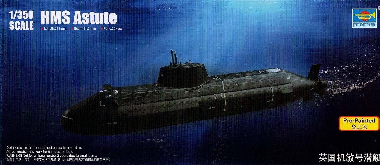 HMS Astute [Pre-Painted Model] - TRUMPETER 1/350