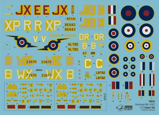 Hurricane Mk II B/C - Expert Set - ARMA HOBBY 1/72