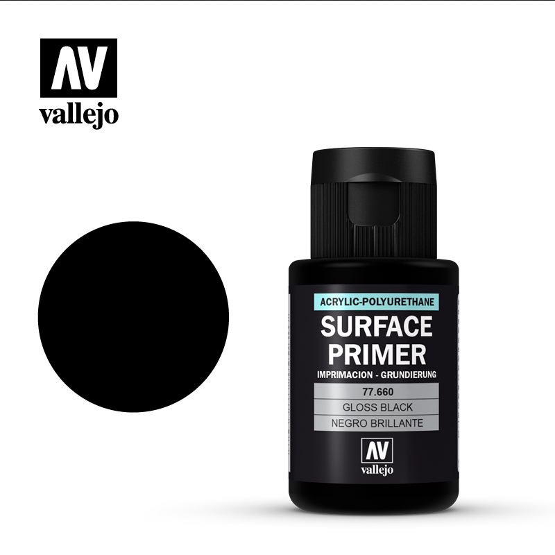 Surface Primer / Apprêt Noir Brillant - Metal Color 77660 - 30ml - PRINCE AUGUST / VALLEJO