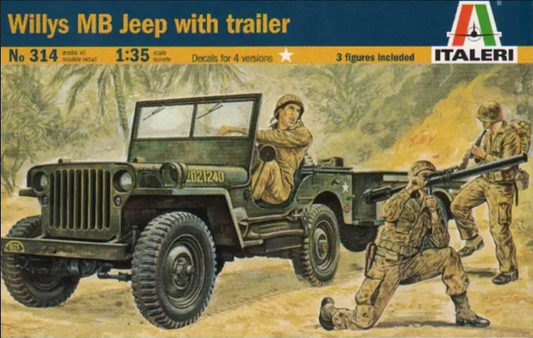 Willys MB Jeep with trailer - ITALERI 1/35