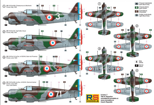 Bloch MB-152 WWII French Fighter - RS MODELS 1/72