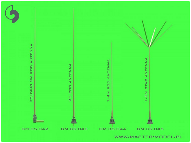 German WWII 1,8m star antenna (for command tanks) (1pc) - MASTER MODEL GM-35-045