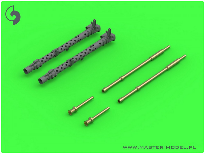 MG-34 (7.92mm) - German machine gun barrels - w/ drilled cooling jacket (2pcs) - MASTER MODEL GM-35-049