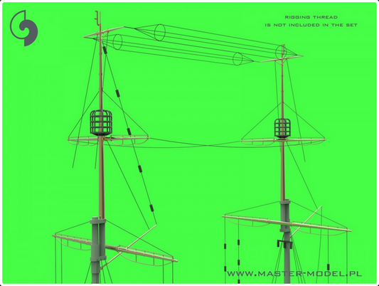 SMS Viribus Unitis - masts, yards & other turned & resin parts set (for Trumpeter kit) - MASTER MODEL SM-350-117