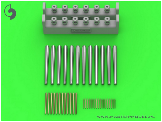 SMS Viribus Unitis armament - 305mm (12pcs), 150mm (12pcs) barrels, 70mm (18pcs) barrels (for Trumpeter kit) - MASTER MODEL SM-350-116