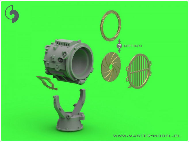 SMS Emden - German searchlight 1,1m - (resin and PE parts) - (4pcs) - MASTER MODEL SM-350-115