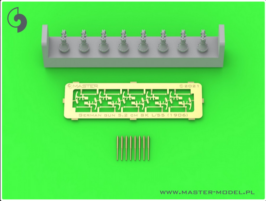 SMS Emden - 5,2 cm SK L/55 guns - (resin, PE and turned parts) - (8pcs) - MASTER MODEL SM-350-114