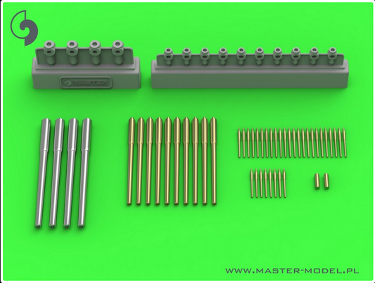 HMS Lord Nelson armament - 12in (4pcs), 9.2in (10pcs), 12pdr (34pcs) barrels with resin mounts (for Hobby Boss kit) - MASTER MODEL SM-350-105