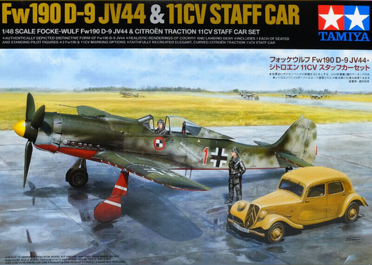 Focke-Wulf Fw190 D-9 JV44 & Citroen 11CV Staff Car Set - TAMIYA 1/48