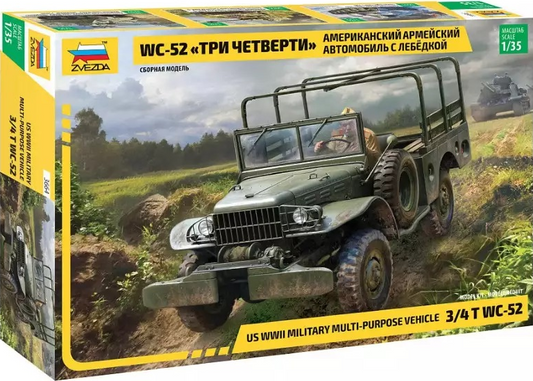 US WWII Military Multi-Purpose Vehicle 3/4t Dodge WC-52 - ZVEZDA 1/35