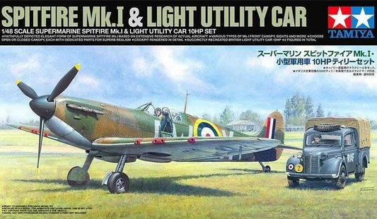 Supermarine Spitfire Mk.I & Light Utility Car 10HP Tilly Set - TAMIYA 1/48