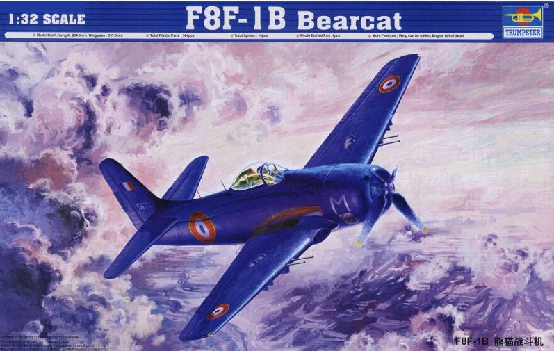 Maquette d'avion en plastique F8F-1 Bearcat 1/72