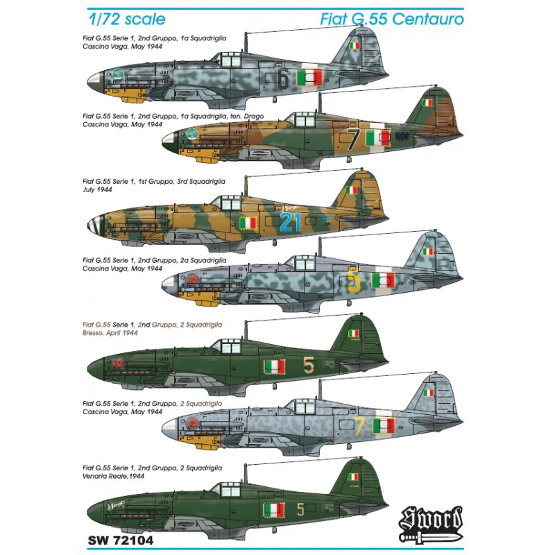 Fiat G.55 Centauro (2 Kits) - SWORD MODELS 1/72