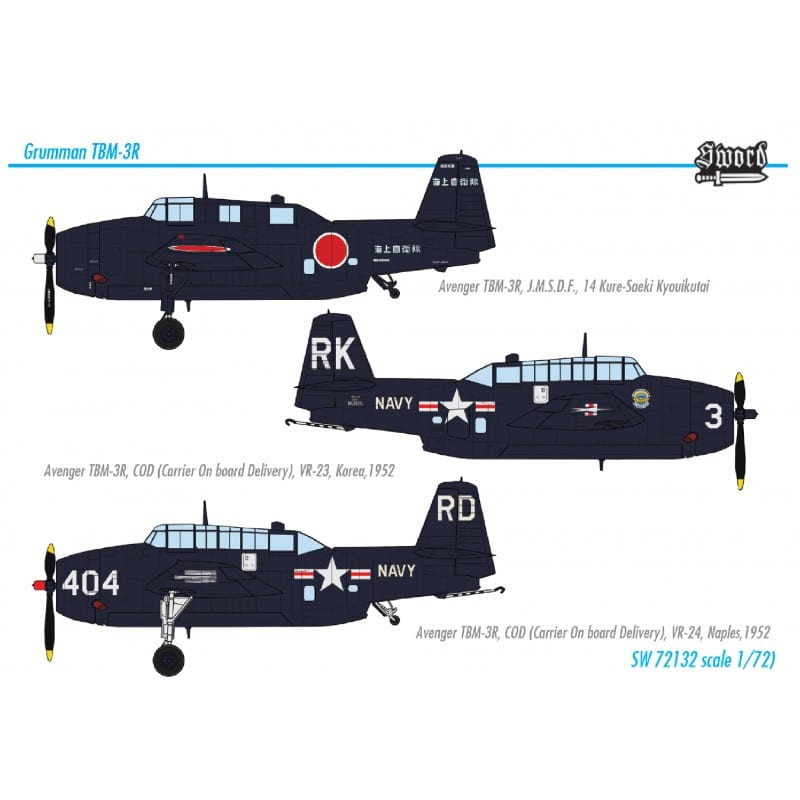 Grumman TBM-3R Avenger (3 décos) - SWORD MODELS 1/72