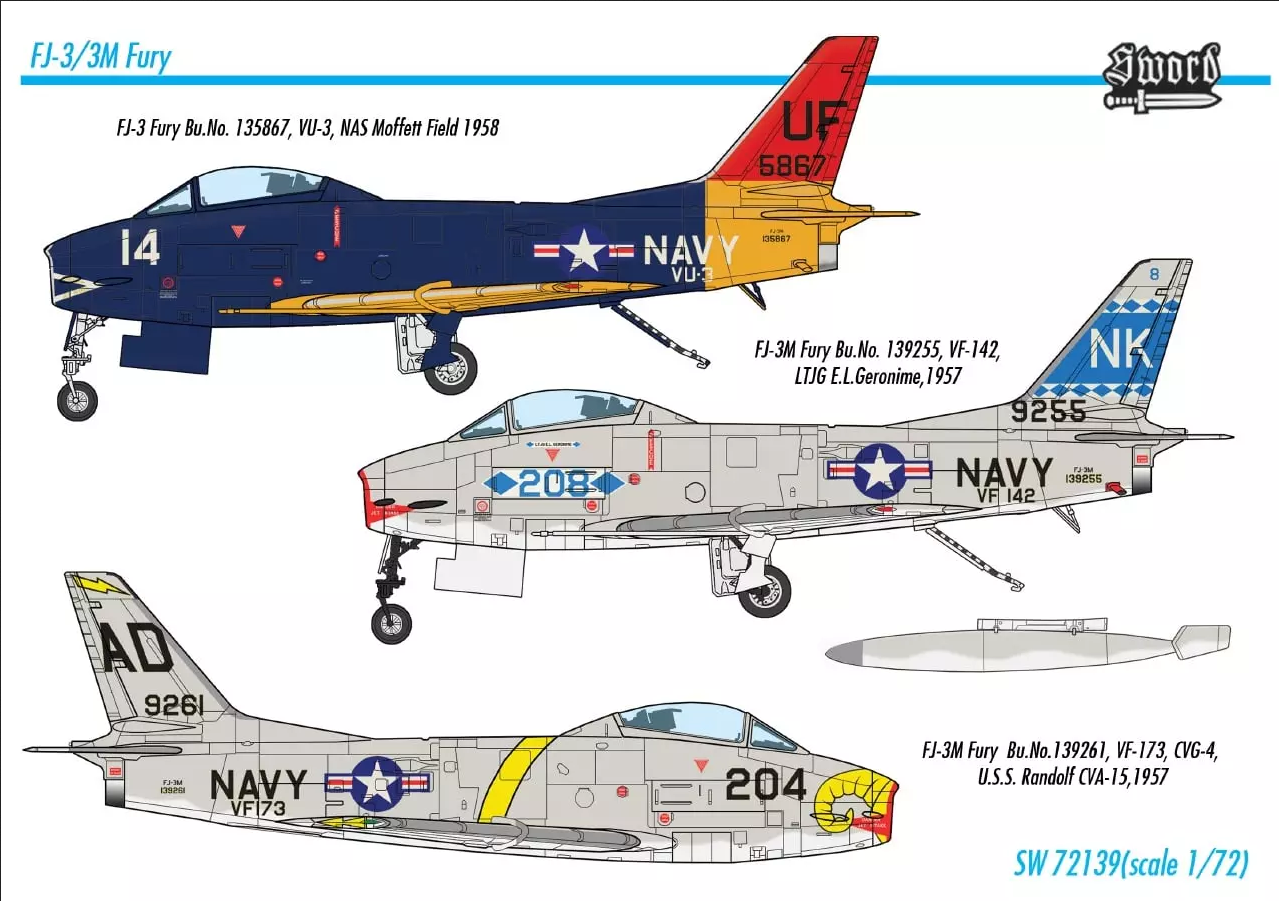 North American FJ-3 / FJ-3M Fury - SWORD MODELS 1/72