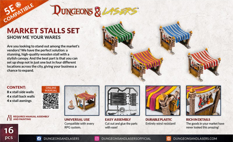 Market stall set - Dungeons & Lasers - ARCHON GAMES