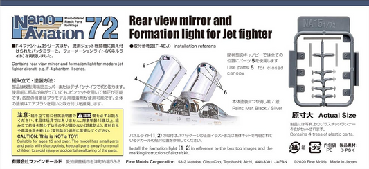 Rear view mirror & Formation light for Jet Fighter - FINEMOLDS 1/72