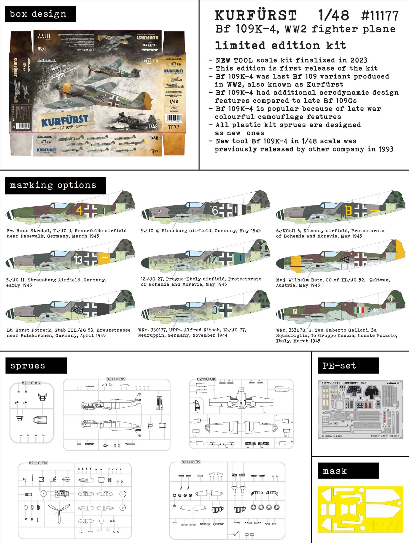 Bf 109K-4 Kurfürst - Edition Limitée - EDUARD 1/48