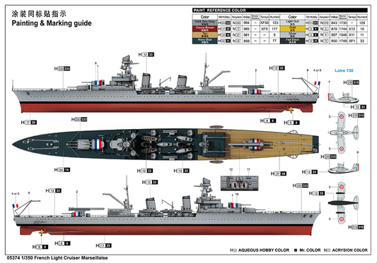 French Light Cruiser "Marseillaise" - TRUMPETER 1/350